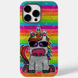 Funda Para iPhone 14 Pro Max De Case-Mate Purpurina de unicornio arcoiris con manchas de oro