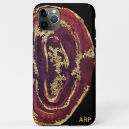 Funda Para iPhone 11 Pro Max *~* Purpurina de vino Maroon Burgundy Gold