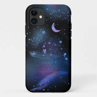 Funda Para iPhone 11 Purpurina del Espacio Ultraterrestre Luna Astronóm