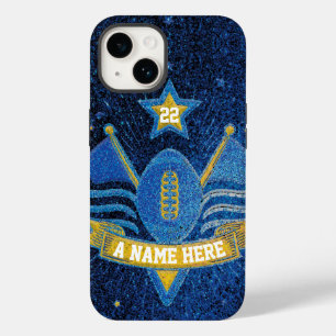 Funda Para iPhone 14 De Case-Mate Purpurina Deportivo Deportivo Azul y Oro