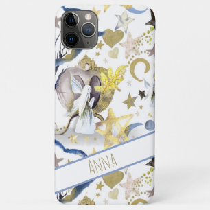 Funda Para iPhone 11 Pro Max *~* Purpurina dorado Fairly Moon Stars Heart Castl
