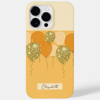 Funda Para iPhone 14 Pro Max De Case-Mate Purpurina dorado y globos amarillos