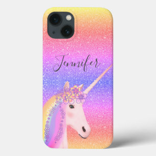 Funda Para iPhone 13 Purpurina educada Unicornio - Niños arcoiris perso