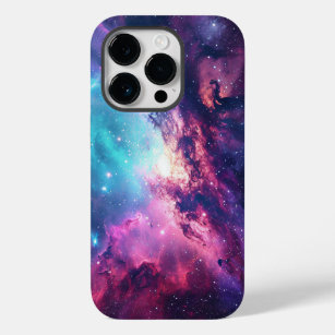 Funda Para iPhone 14 Pro De Case-Mate Purpurina espacial galaxia nebulosa universo rosa 