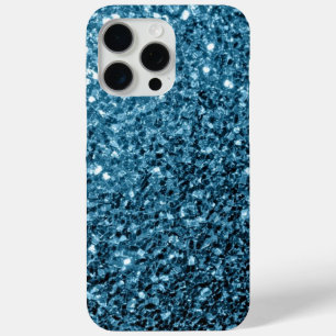 Funda Para iPhone 15 Pro Max Purpurina falso azul bebé chispas