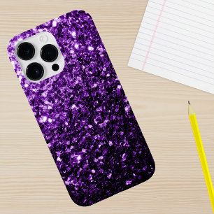 Funda Para iPhone 15 Pro Purpurina falso morado chispas