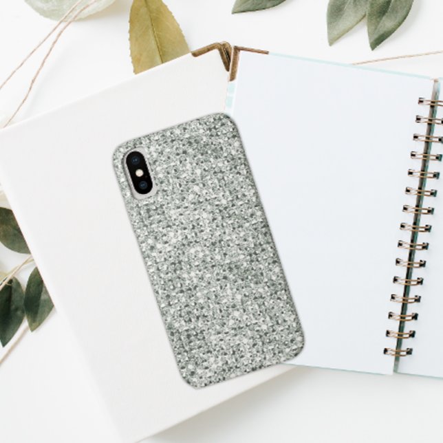 Funda De Case-Mate Para iPhone Purpurina Faux Silver (Subido por el creador)