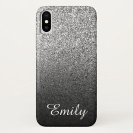 title_seo2 Purpurina Girly Silver Ombre negro personalizado