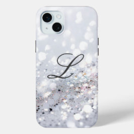 Funda Para iPhone 15 Mini Purpurina glamoroso monogramo