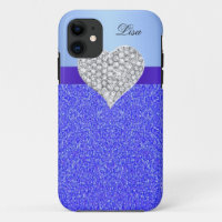 Purpurina Glamour Heart Blue personalizado
