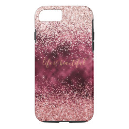 Funda Para iPhone 8/7 Purpurina Glitzy Rosa