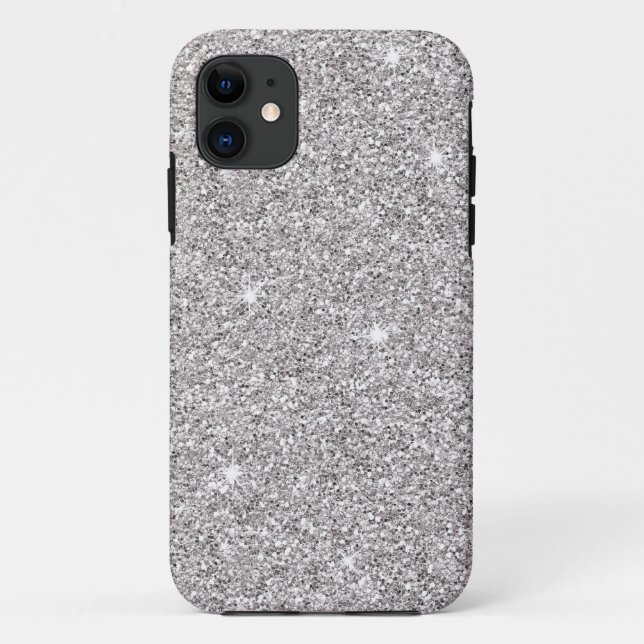 Funda De Case-Mate Para iPhone Purpurina Glitzy Silver (Reverso)