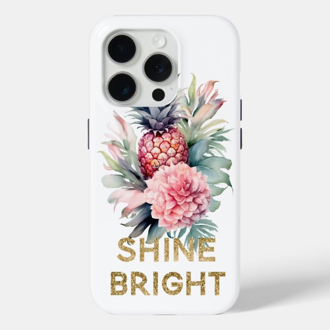 Funda De Case-Mate Para iPhone Purpurina Gold Shine Pineapple (Reverso )