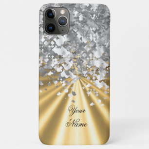 Funda Para iPhone 11 Pro Max purpurina Gold y falso personalizado 