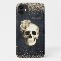 Purpurina Gótico Glam Skull Gold