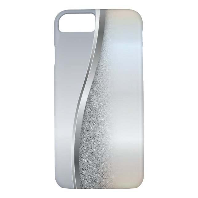 Funda De Case-Mate Para iPhone Purpurina Guay Silver de moda - Personalizado (Reverso)