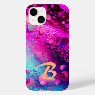 Funda Para iPhone 14 De Case-Mate Purpurina holográfico rosado profundo monogramado