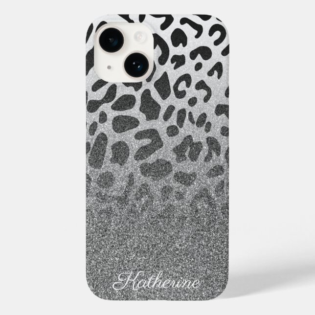 Funda De Case-Mate Para iPhone Purpurina Leopard Print (Reverso )