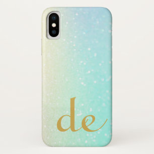 Funda Para iPhone X Purpurina Monograma Oro Moda moderna