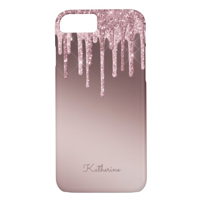 Funda De Case-Mate Para iPhone Purpurina morado rosa rosa Rubor Sparkle (Reverso)