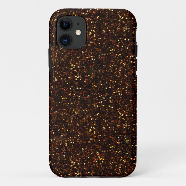 Funda De Case-Mate Para iPhone Purpurina Naranja bronce oscuro (Reverso)