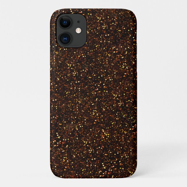 Funda De Case-Mate Para iPhone Purpurina Naranja bronce oscuro (Reverso)