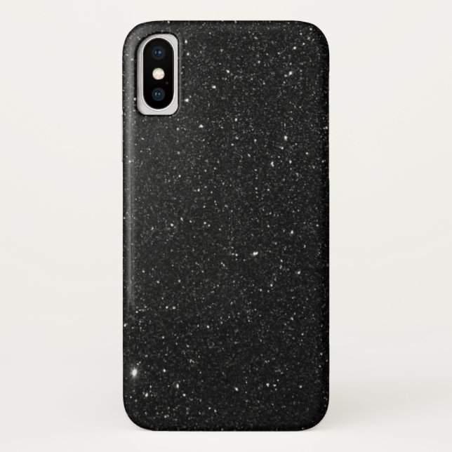 Funda De Case-Mate Para iPhone Purpurina negro brillante (Reverso)