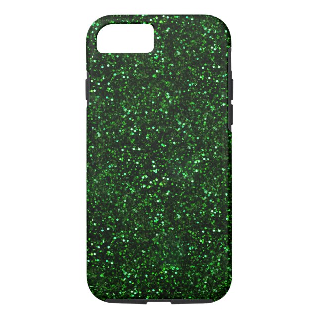 Funda De Case-Mate Para iPhone Purpurina oscuro del verde esmeralda (Reverso)