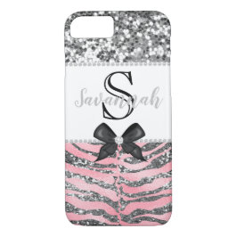 Funda Para iPhone 8/7 Purpurina Plata Rosa Caja de Favor Elegante