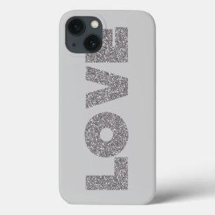 Funda Para iPhone 13 Purpurina plateado amor