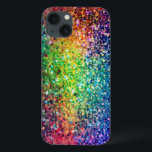 Funda Para iPhone 13 Purpurina retro multicolor Guay y patrón de destel<br><div class="desc">Purpurina retro multicolor y patrón de destellos 2. Si necesita ayuda para personalizar alguno de mis diseños,  póngase en contacto con el diseñador ArtOnWear. Formato de texto gratuito con ayuda en directo disponible bajo petición.</div>