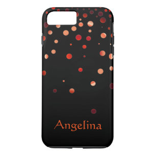Funda Para iPhone 8 Plus/7 Plus Purpurina Rojo Negro Personalizado Faux Confetti