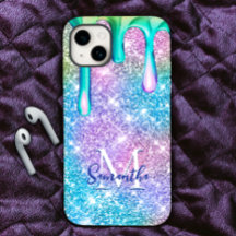 Purpurina rosa azul cutáneo de unicornio gotea mon