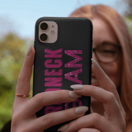 Funda Para iPhone 13 Pro Purpurina rosa de Glam Redneck en negro