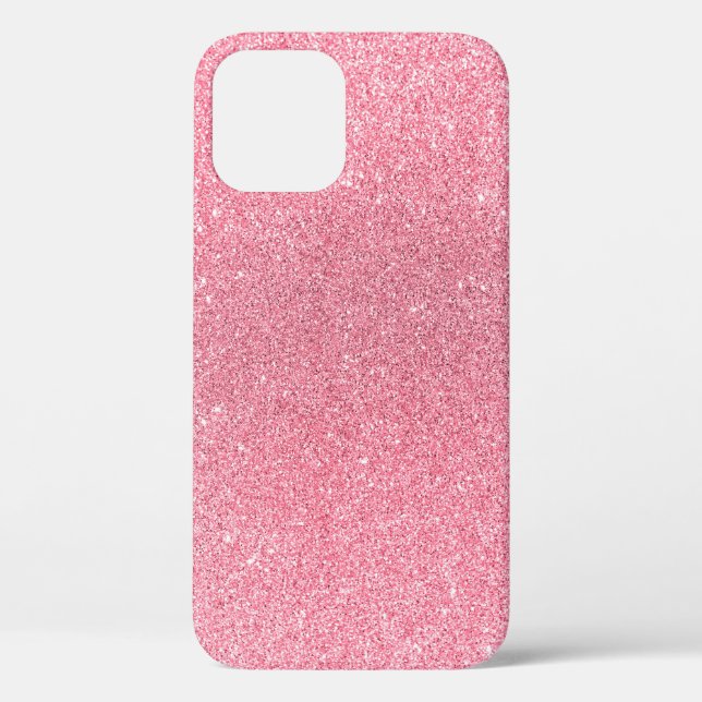 Funda De Case-Mate Para iPhone Purpurina rosa, Navidades textura abstracta. (Reverso )