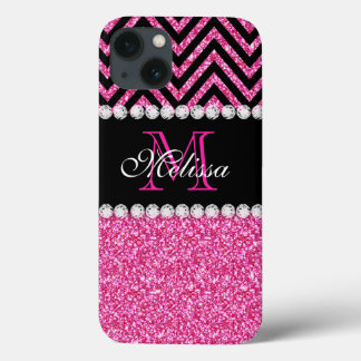 title_seo2 Purpurina rosa Negro Chevron Monograma MED