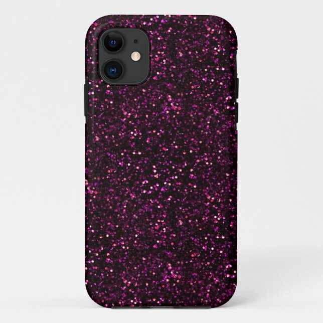 Funda De Case-Mate Para iPhone Purpurina Rosa oscuro Posh (Reverso)