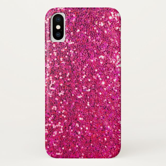 Funda De Case-Mate Para iPhone Purpurina rosado (Reverso)