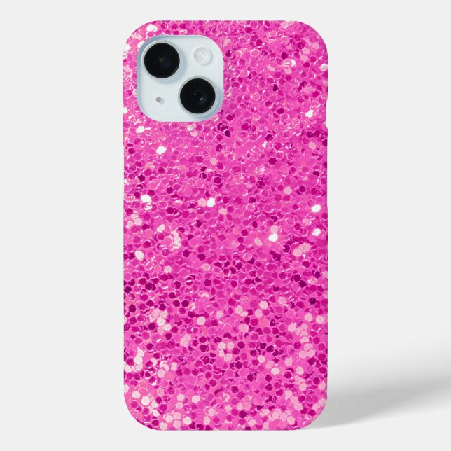 Funda De Case-Mate Para iPhone Purpurina Rosado Bling (Reverso )