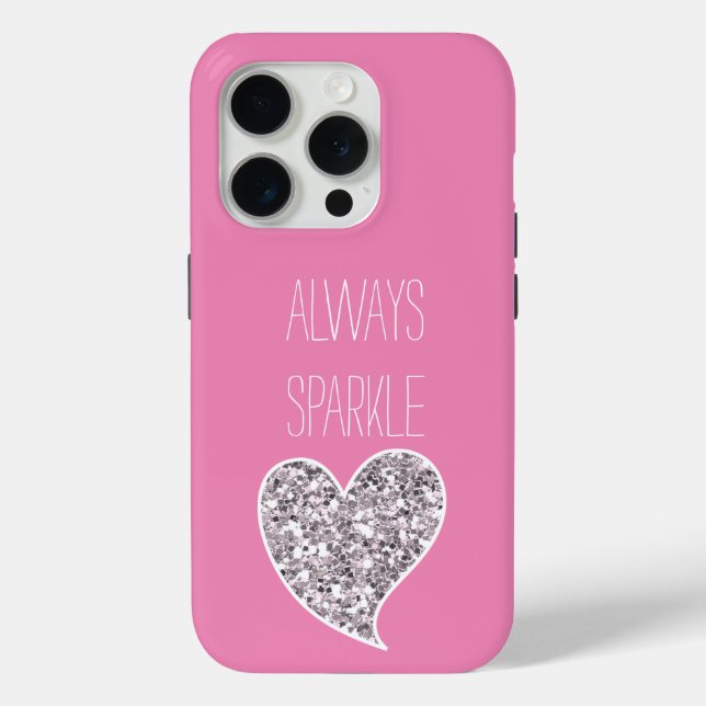Funda De Case-Mate Para iPhone Purpurina rosado plateado (Reverso )