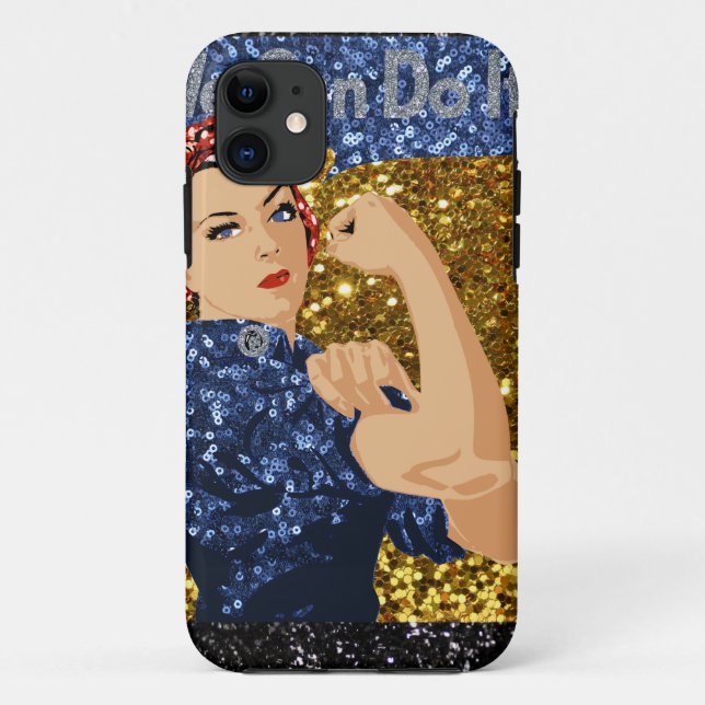 Funda De Case-Mate Para iPhone purpurina rosie the riveter (Reverso)