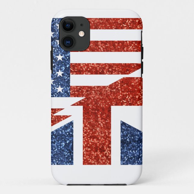 Funda De Case-Mate Para iPhone purpurina usa uk (Reverso)