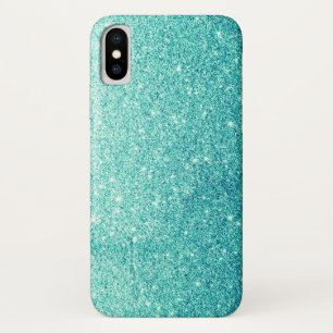 Funda Para iPhone X Purpurina verde azulado elegante