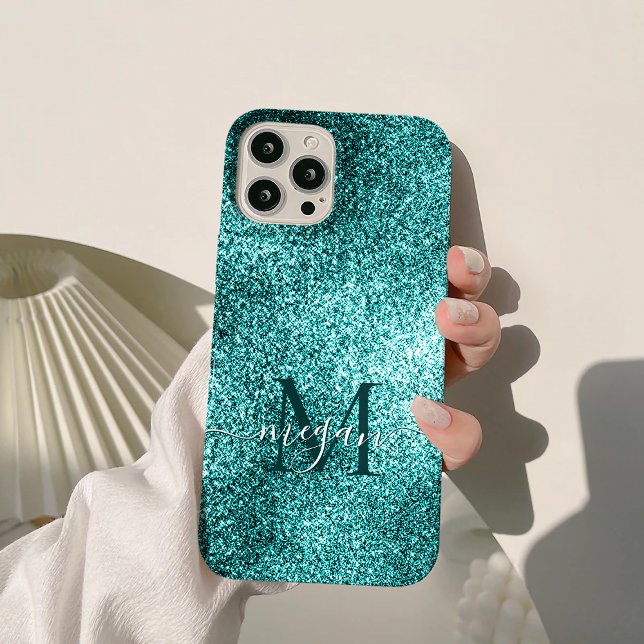 Funda De Case-Mate Para iPhone Purpurina Verde azulado turquesa Personalizado esp (Subido por el creador)