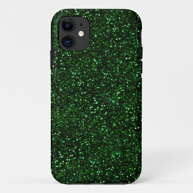 Funda De Case-Mate Para iPhone Purpurina verde esmeralda oscuro (Reverso)