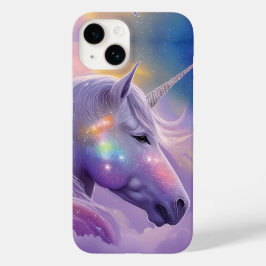 Funda Para iPhone 14 De Case-Mate Purpurinas de arcoiris de unicornio blanco majestu