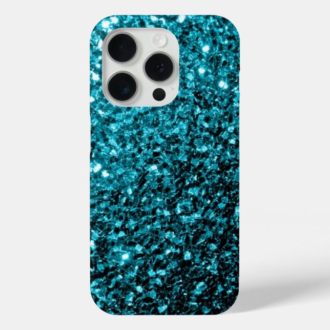 Funda De Case-Mate Para iPhone Purpurinas de imitación azul Aqua (Reverso )