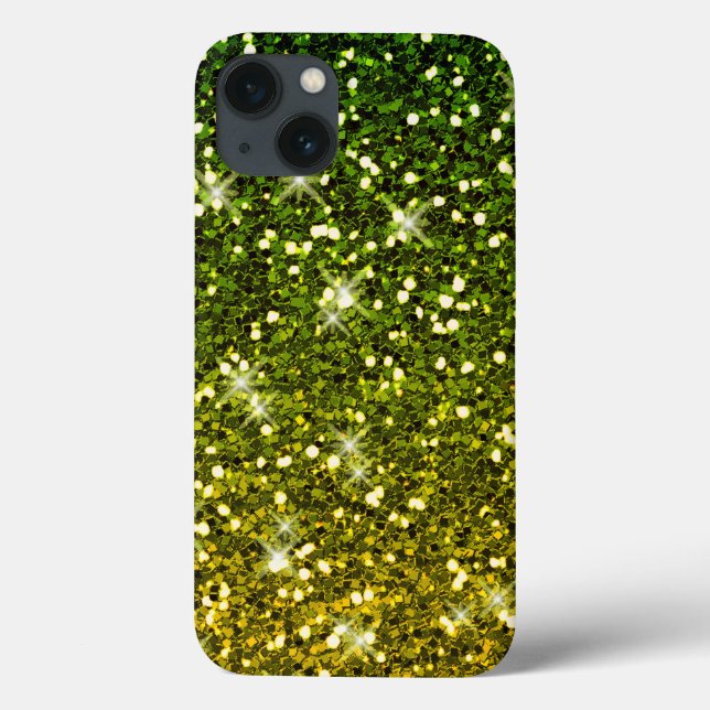 Funda De Case-Mate Para iPhone Purpurinas del Oro Verde Oscuro (Reverso)