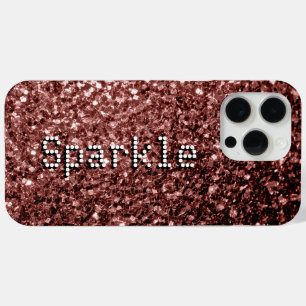 Funda Para iPhone 15 Pro Max Purpurinas falsos marrones rojos chisporrotean Su 