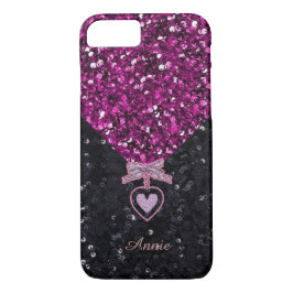 Funda Para iPhone 8/7 Purpurinas rosados y negros